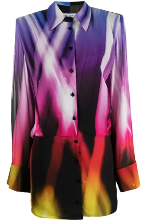 The Attico Vestido camisero con estampado abstracto