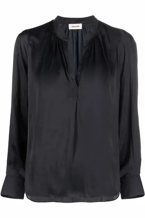 Zadig & Voltaire Blusa con cuello en V y efecto de satén