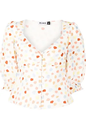 RIXO London Blusa Palma con estampado de manchas