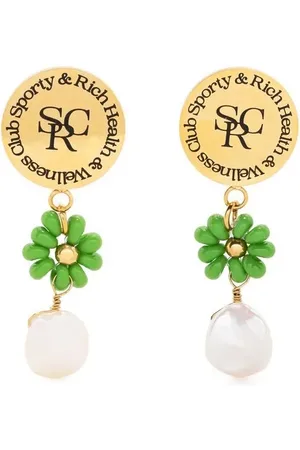 Sporty & Rich Aretes con dije de perla