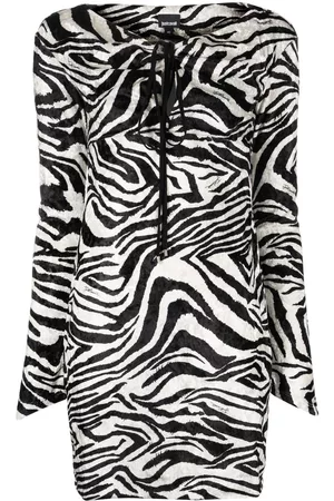 Roberto Cavalli Vestido con estampado de cebra