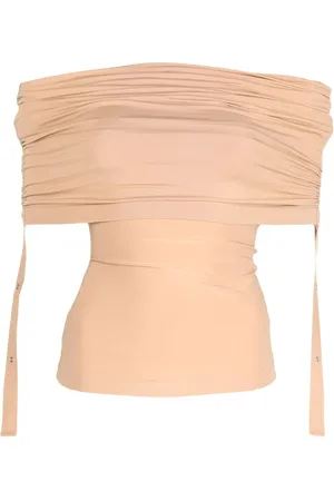 DION LEE Top fruncido con hombros descubiertos