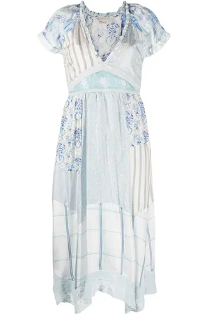 LOVESHACKFANCY Vestido midi con diseño patchwork