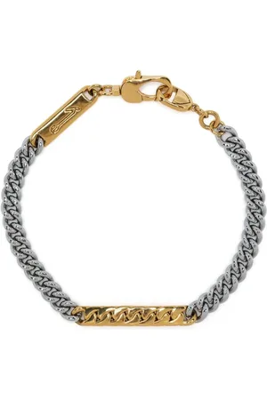 CAPSULE ELEVEN Pulsera de cadena barbada con diseño de dos tonos