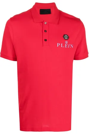Philipp Plein Playera tipo polo con placa del logo