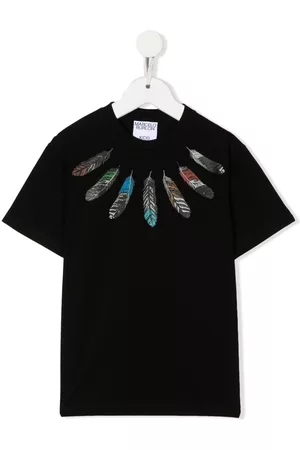 MARCELO BURLON Playera con plumas estampadas