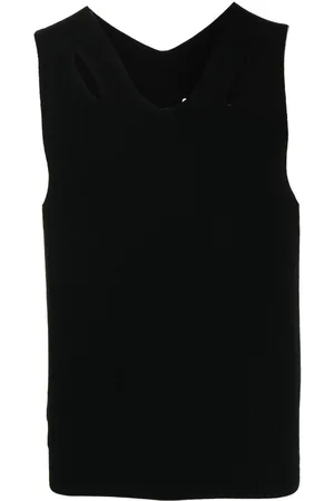 DION LEE Chaleco tejido de canalé con aberturas