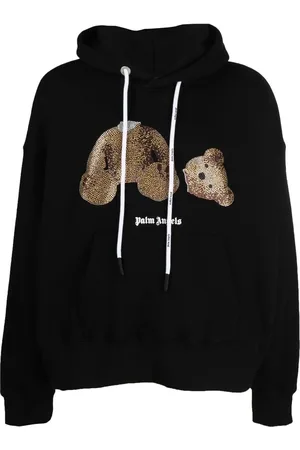 Palm Angels Hoodie Teddy Bear con logo y detalles de cristal