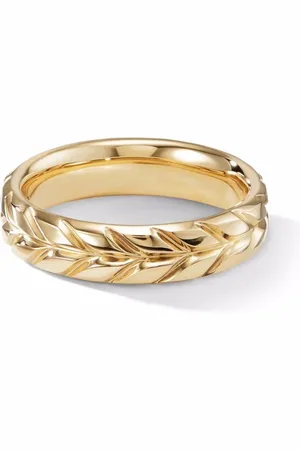 David Yurman Anillo de banda Chevron en oro amarillo de 18kt de 6mm