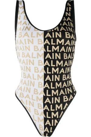 Balmain Traje de baño con diseño de dos tonos