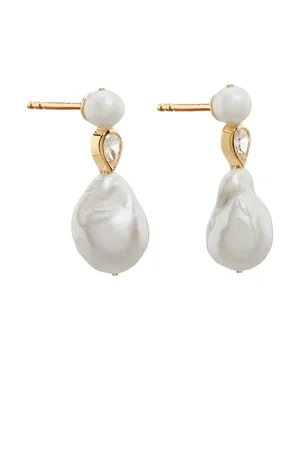 COMPLETEDWORKS Aretes bañados en oro vermeil con perla
