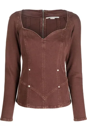 Stella McCartney Top de mezclilla con escote en forma de corazón