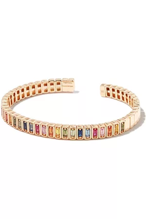Suzanne Kalan Brazalete Inlay Classic Rainbow en oro amarillo de 18kt con zafiro