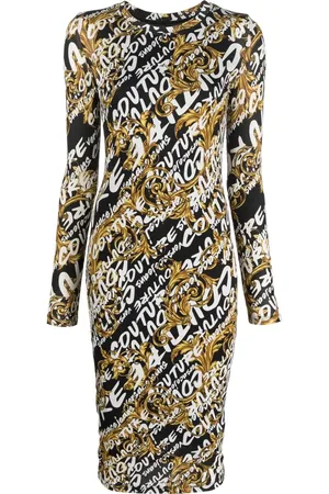 VERSACE Vestido midi con estampado Barocco