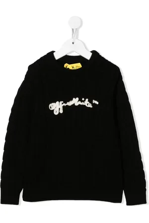 OFF-WHITE Suéter en tejido de ochos y logo bordado