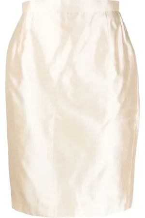Saint Laurent Falda de seda con cintura alta 1990