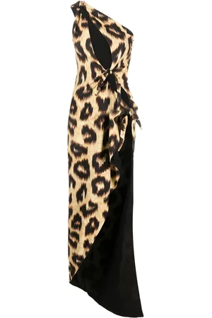The Attico Vestido largo con estampado de leopardo
