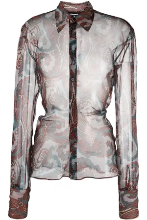 Dsquared2 Camisa transparente con estampado de cachemira