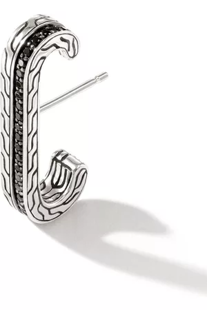 John Hardy Arete ear-cuff Carved Chain con zafiro y espinela
