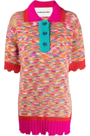 Andersson Bell Playera tipo polo tejida manga corta