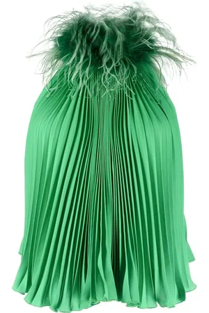 Styland Blusa con ribete de plumas