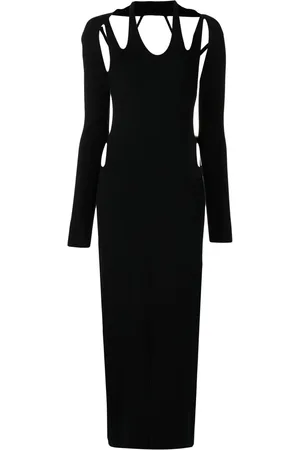 DION LEE Vestido midi tejido con aberturas