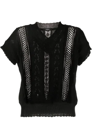 GOEN.J Top tejido bordado con cuello en V