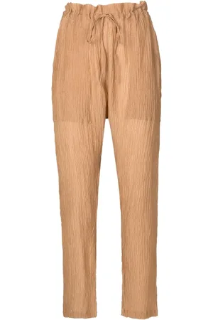 AMIR SLAMA Pantalones de seda con efecto arrugado