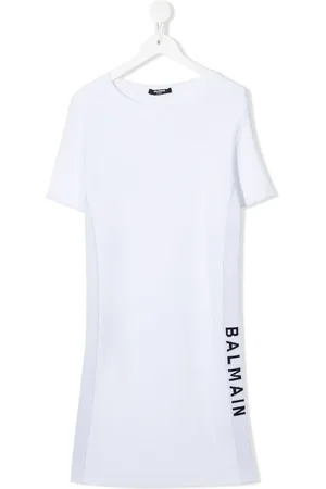 Balmain Vestido estilo playera con logo