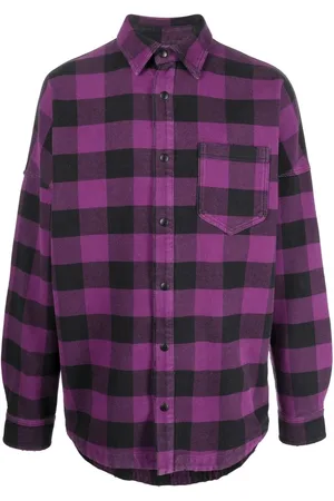 Palm Angels Camisa con cuadros estampados y logo