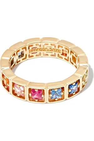 Suzanne Kalan Anillo en oro amarillo de 18kt con zafiro de arcoíris