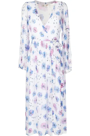 LOVESHACKFANCY Vestido cruzado con estampado floral