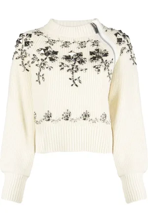 SACAI Suéter con apliques florales