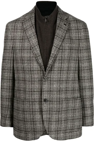 corneliani Blazer con botones y motivo de cuadros
