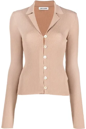 Low Classic Cárdigan tejido de canalé con cuello en V