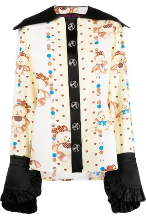 Chopova Lowena Camisa con cuello italiano y estampado gráfico