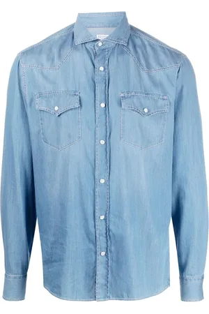 Brunello Cucinelli Camisa de mezclilla manga larga