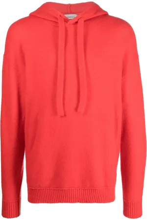 LANEUS Hoodie tejida con ribete de canalé