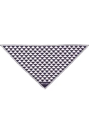 Prada Mascada de seda con estampado geométrico