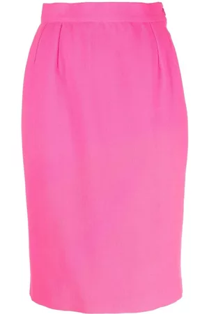 Saint Laurent Falda lápiz de cintura alta 1980