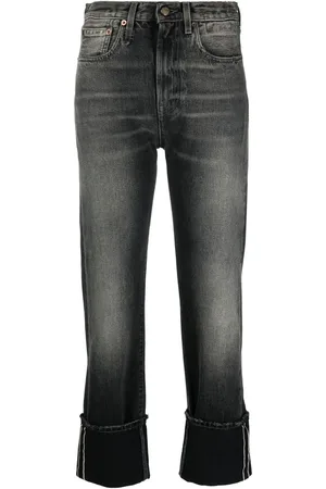 R13 Jeans rectos con efecto lavado