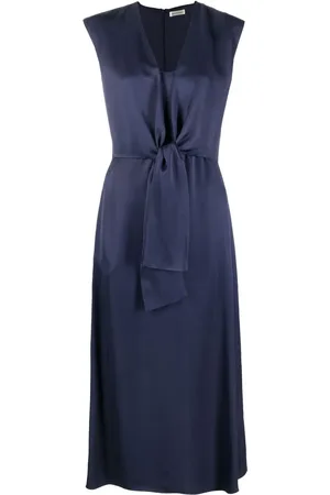 There Was One Vestido midi sin mangas con detalle de moño
