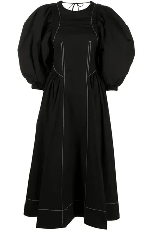 REJINA PYO Vestido midi con mangas farol