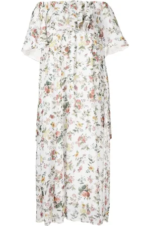 Erdem Vestido con estampado floral y volantes