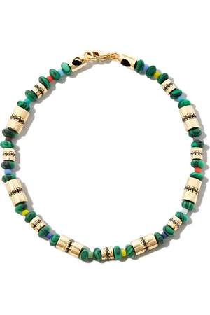 LUIS MORAIS Pulsera en oro amarillo de 14kt con malaquita