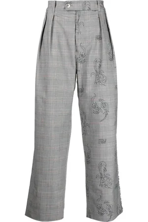 Feng Chen Wang Pantalones rectos con bolsillos