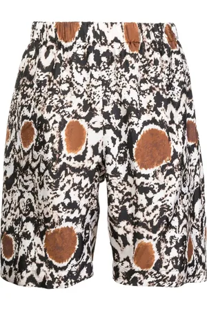 Edward Crutchley Bermudas de seda con motivo abstracto