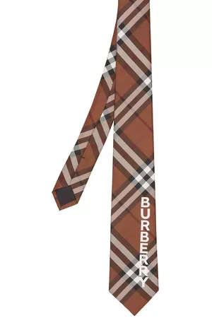 Burberry Hombre Pajaritas - Corbata con cuadros estampados y logo