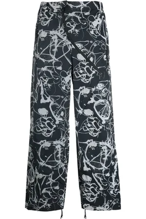 Alexander McQueen Pantalones rectos con estampado abstracto