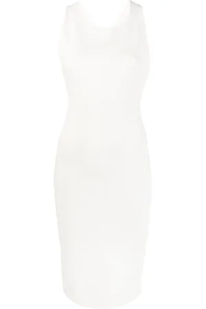 YVES SALOMON Vestido midi con tirantes cruzados